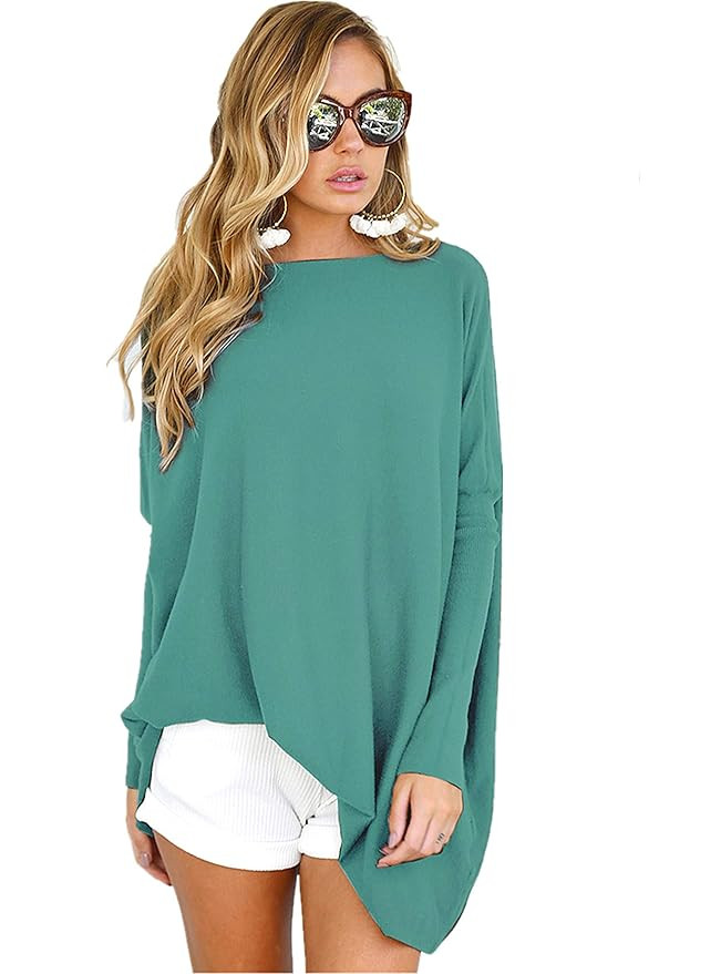 LETSRUNWILD Women's Tunic Tops for Leggings Oversized Shirts Casual Batwing Long Sleeve Loose Pul... | Amazon (US)
