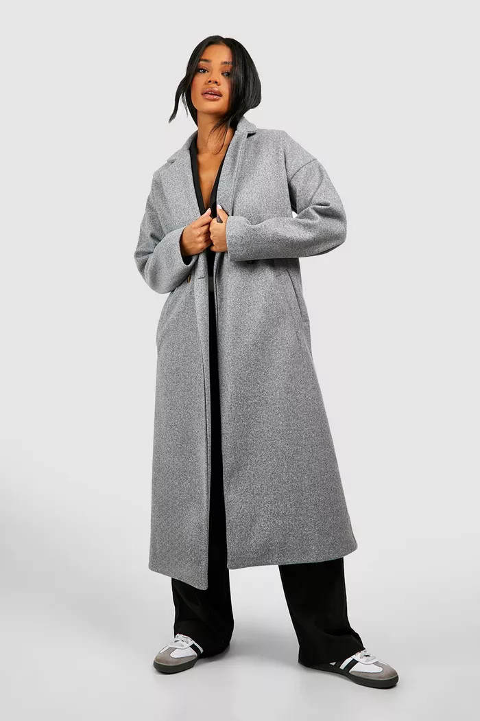 Double Breasted Wool Look Coat | Boohoo.com (UK & IE)