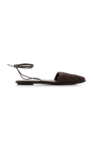 Tie-Up Macrame Leather Flats | Moda Operandi (Global)