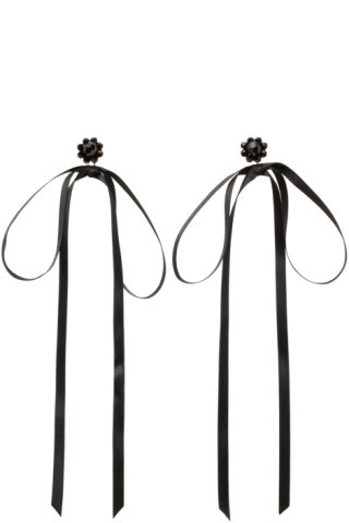 Simone Rocha - Black Bow Earrings | SSENSE