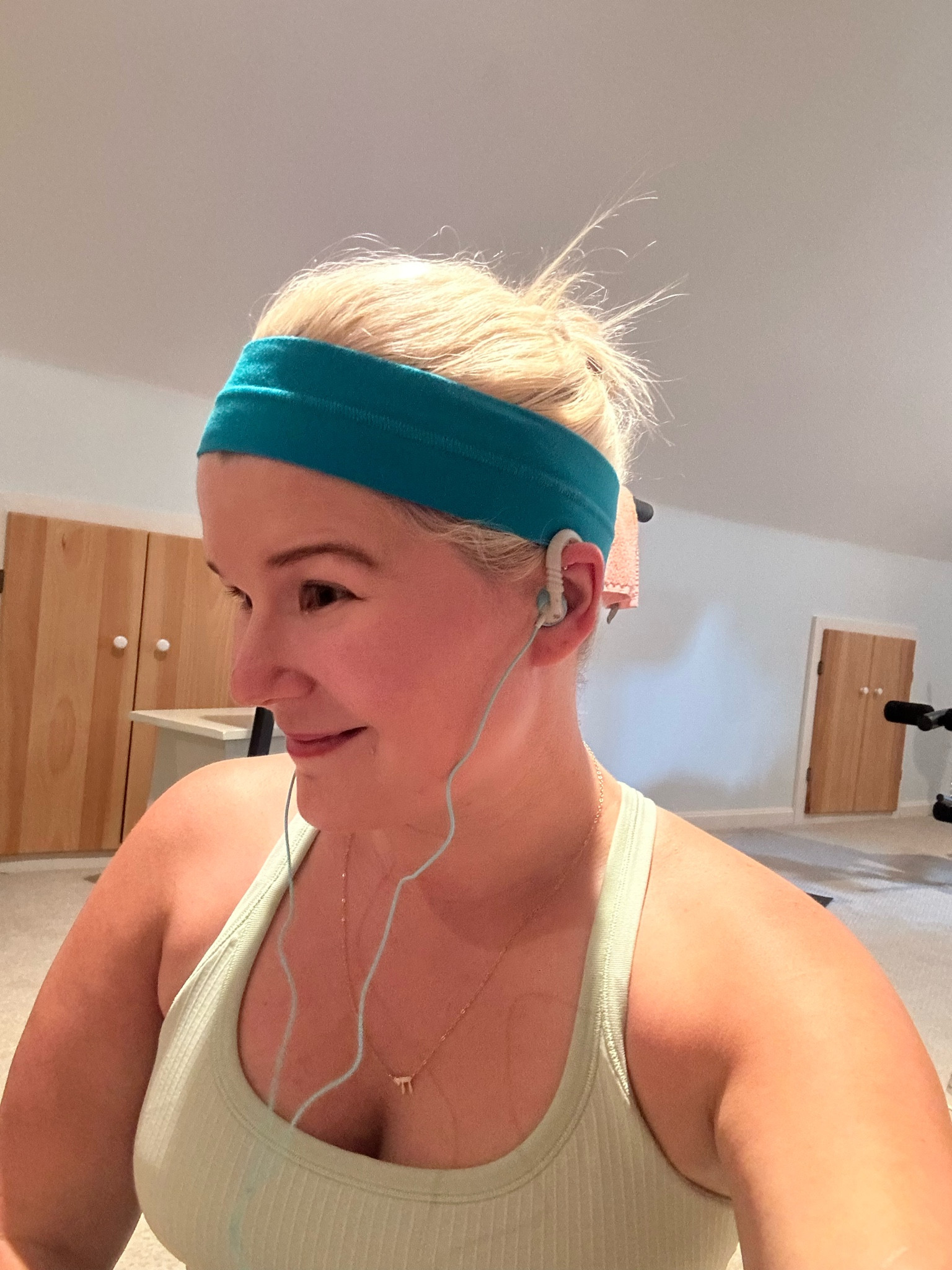 First work out in weeks and it feels good with my new (but old, I always have a back up) headphones that I love. They never fall out during a work out🥰

#LTKSummerSales #LTKFitness #LTKActive