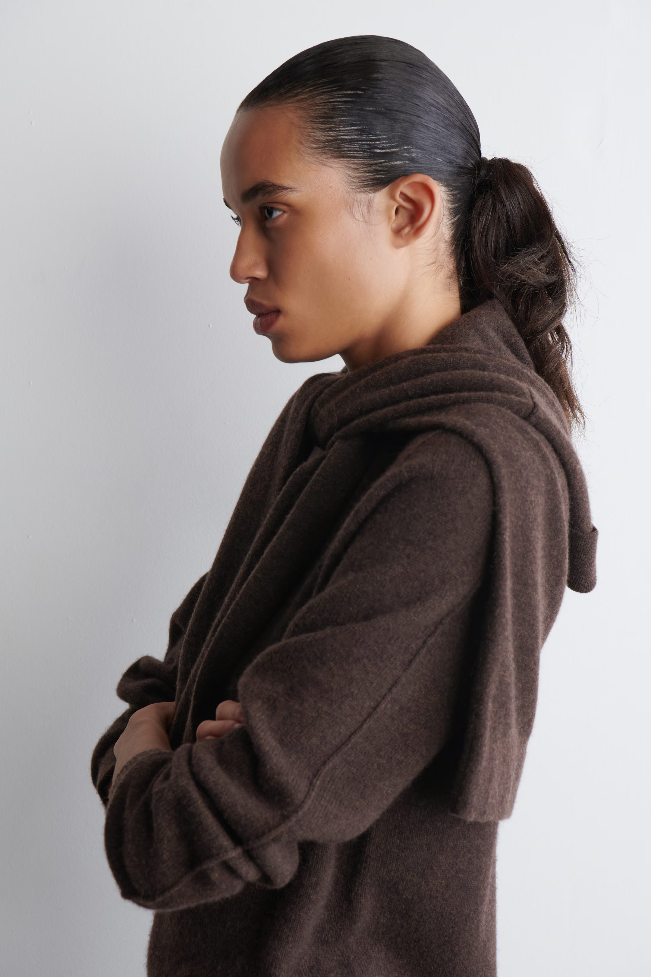 CASHMERE CREW-NECK SWEATER - DARK BROWN | COS | COS (EU)
