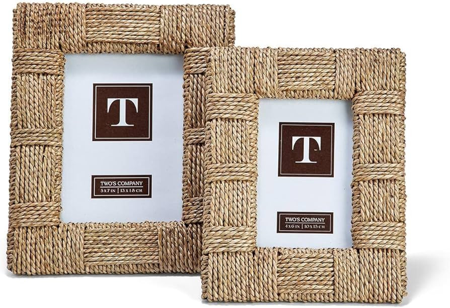 Two's Company Natural View Photo Frames - Seagrass Picture Frames, Eco-Friendly Rustic Decor, Coa... | Amazon (US)