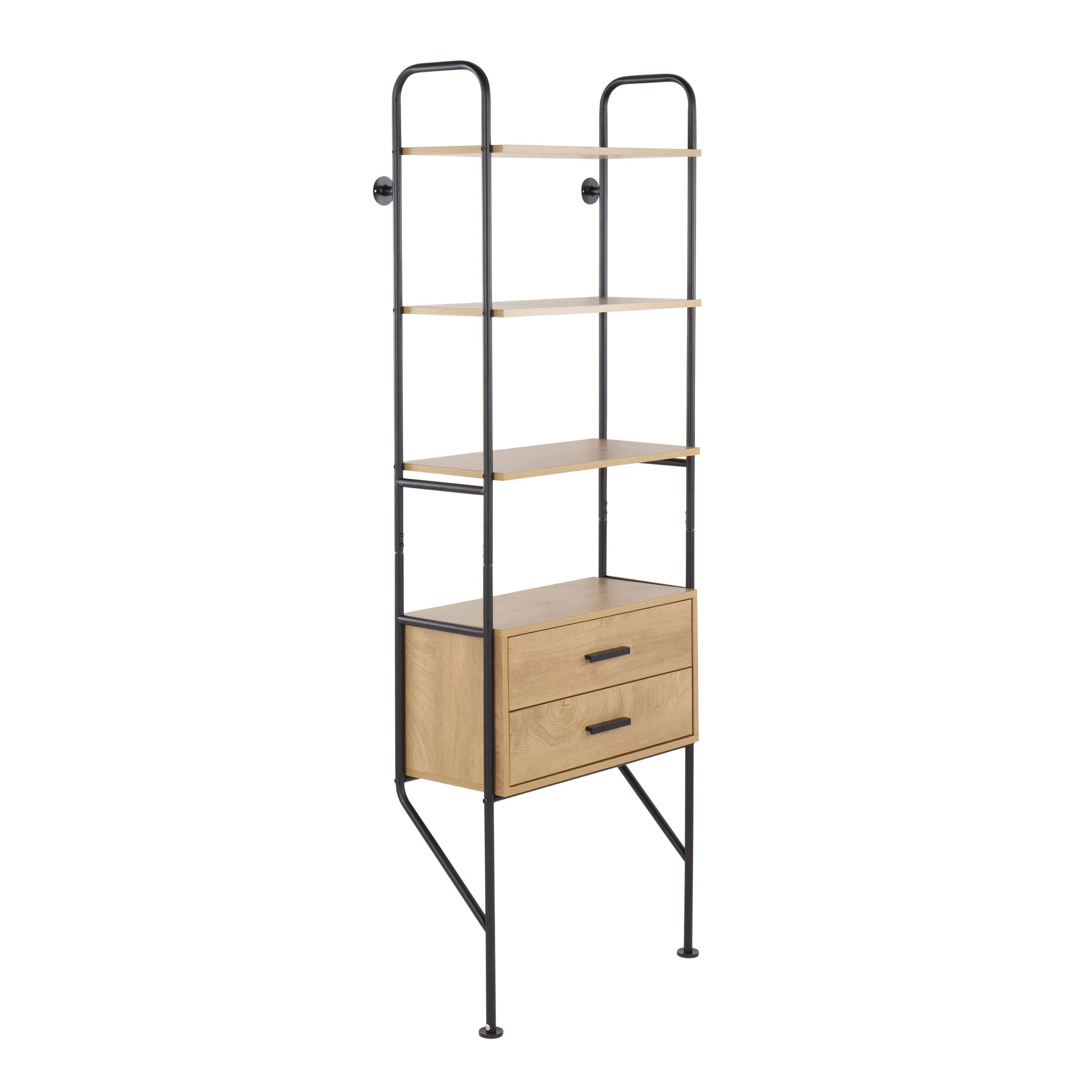 Kaed Industrial Bookcase In Black And Brown Wood By 17 Stories | Wayfair North America