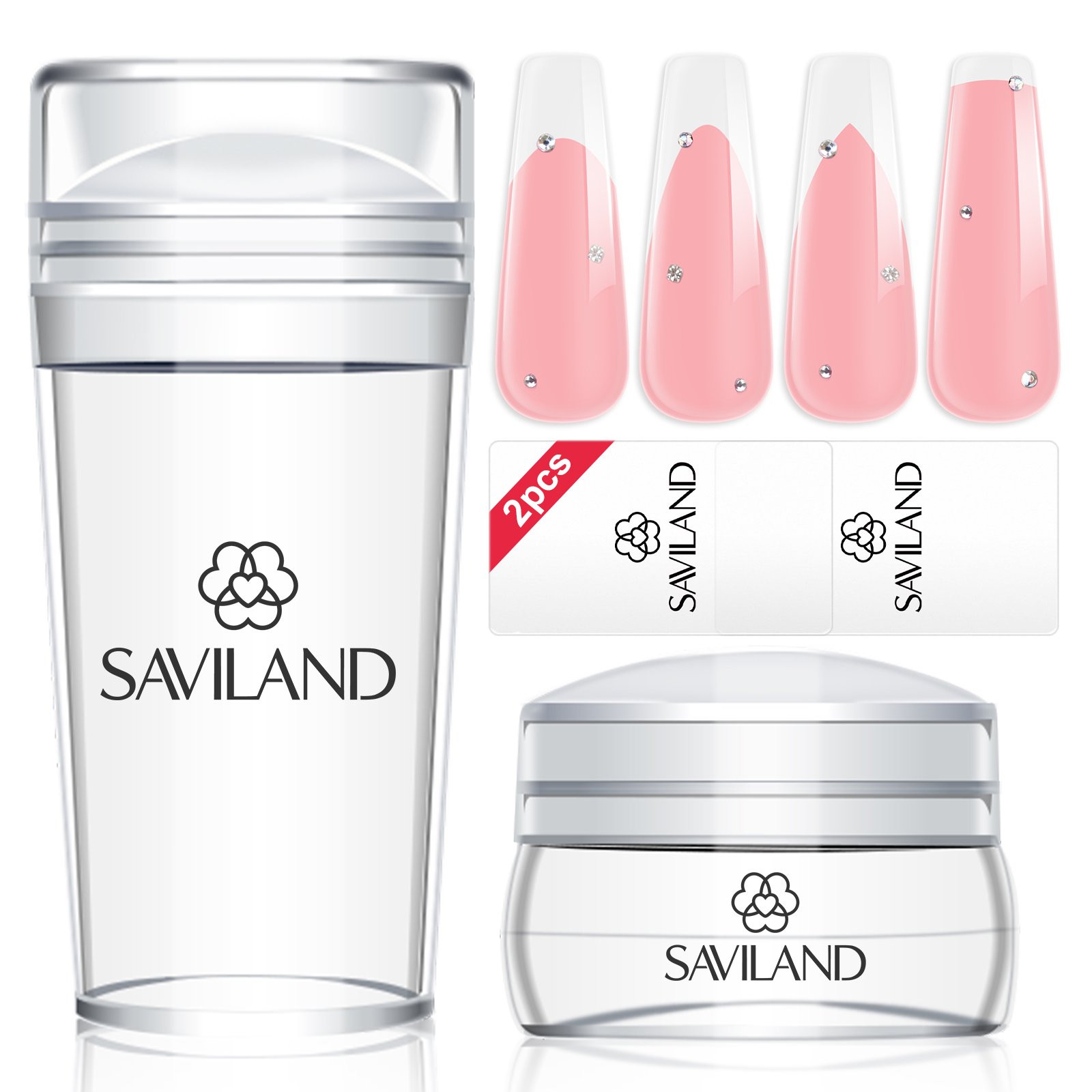 Saviland Nail Art Stamper Kit - 4Pcs Clear Silicone Nail Art Stamper with Scrapers for French Nai... | Walmart (US)