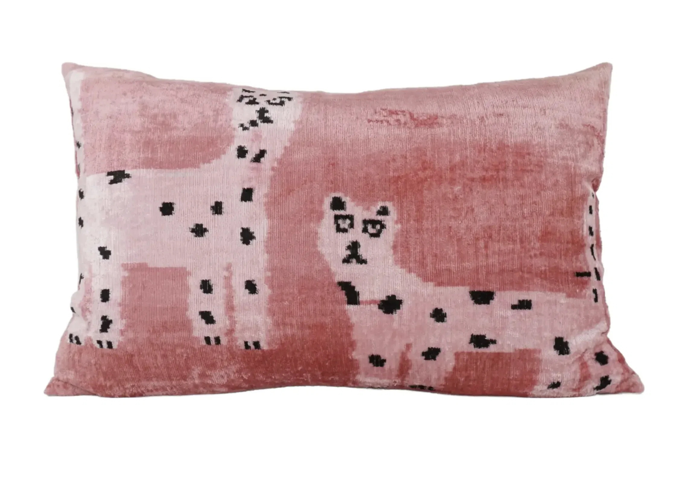 Silk Velvet Pink Cats Pillow Cover and Insert - Hand Loomed | Wayfair North America