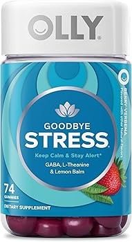 OLLY Goodbye Stress Gummy, GABA, L-Theanine, Lemon Balm, Stress Relief Supplement, Berry - 74 Cou... | Amazon (US)