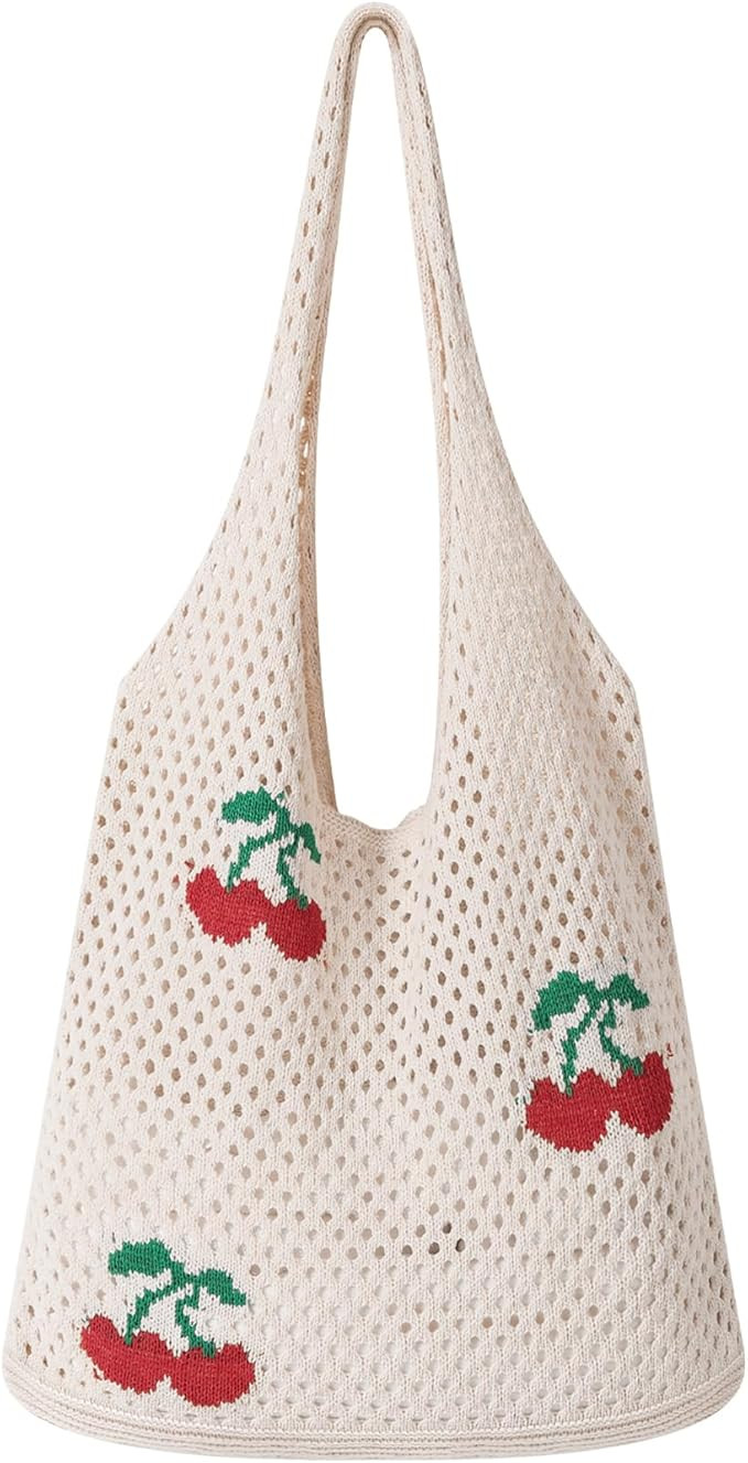 Amazon.com: WantGor Crochet Bags, Beach Mesh Tote Bag Womens Shoulder Shopping Handbag Casual Tra... | Amazon (US)