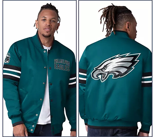 NFL Starter Satin Twill Snap Front Jacket | QVC