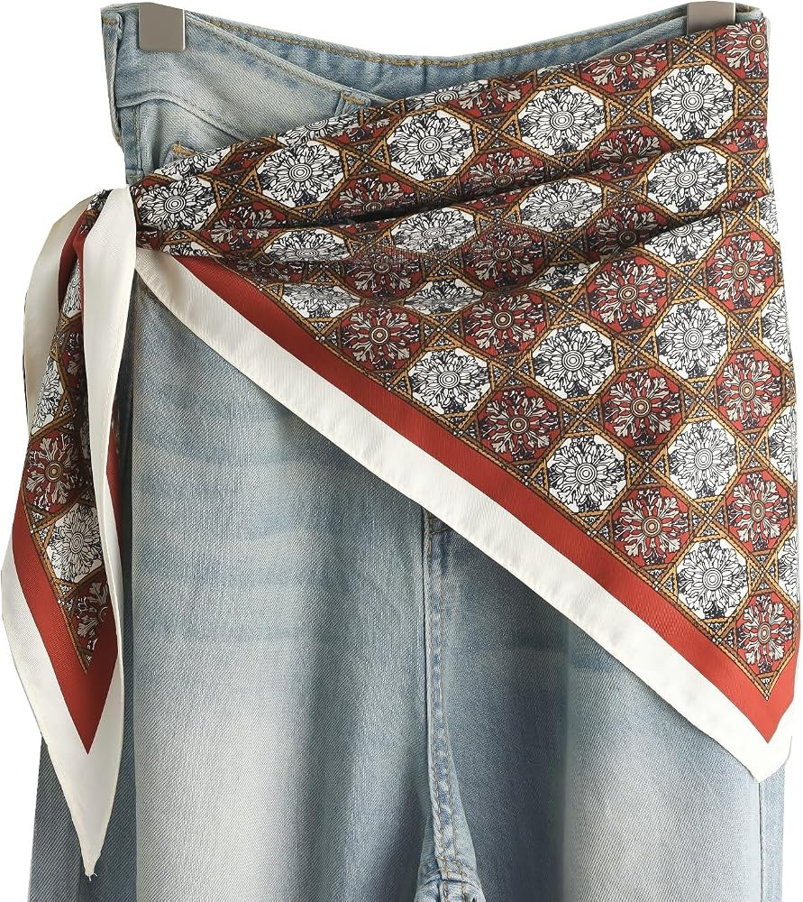 NIDMIDO Triangular Skinny Scarfs Belt for Women,Head Scarf Waist Sash Tie Sleeping Hair Wrapping ... | Amazon (US)