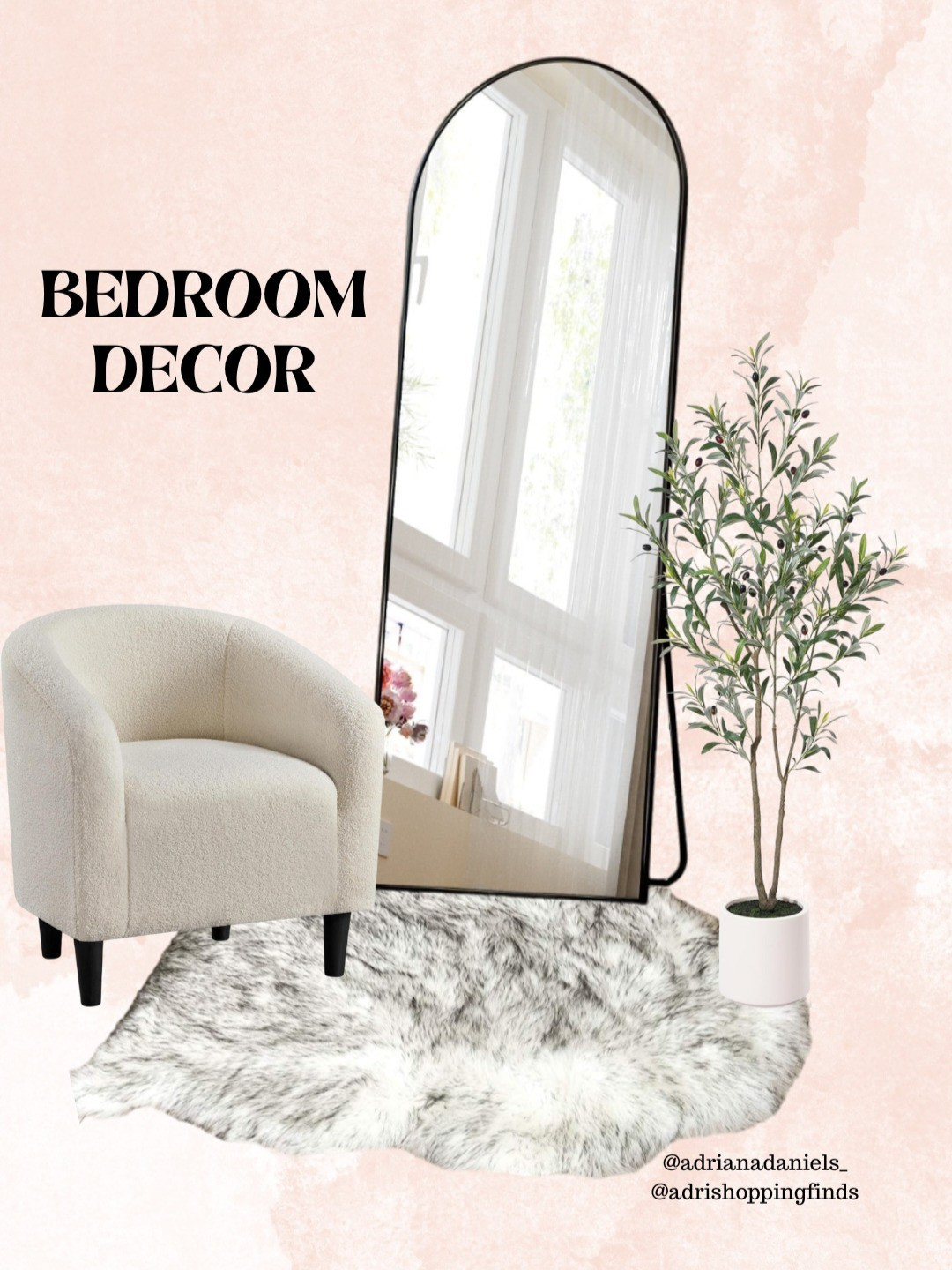 Cute bedroom decor, bedroom styling, room decor, full length mirror, faux plant, olive tree, accent chair, soft rugs

#LTKhome #LTKfindsunder50
