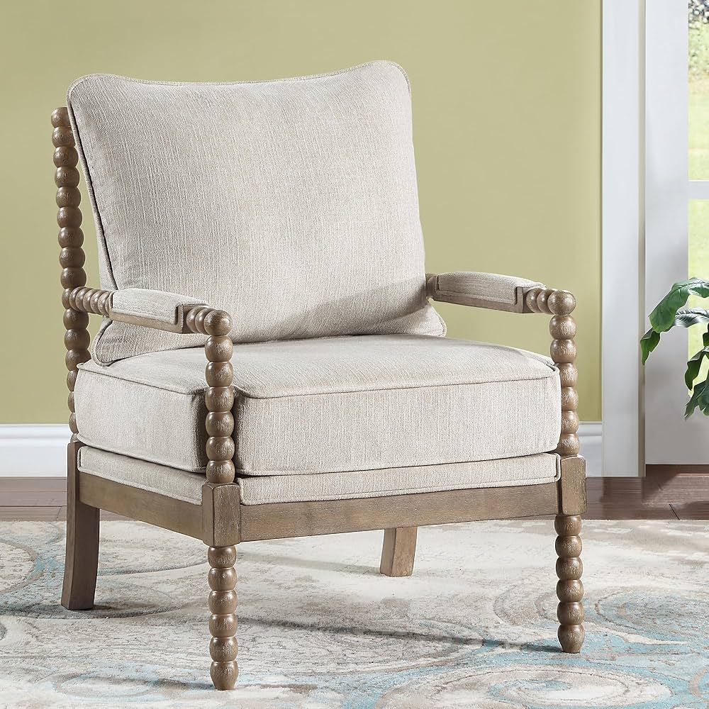 DUHOME Linen Fabric Spindle Accent Chair Set with Wood Frame,Modern Accent Chairs with Padded Spr... | Amazon (US)