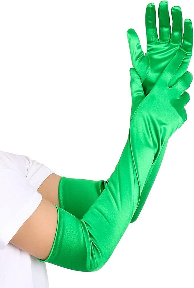 Jardim Long Satin Gloves for Women Opera Dress Gloves Stretch 21" Party Bridal Wedding Cosplay Co... | Amazon (US)