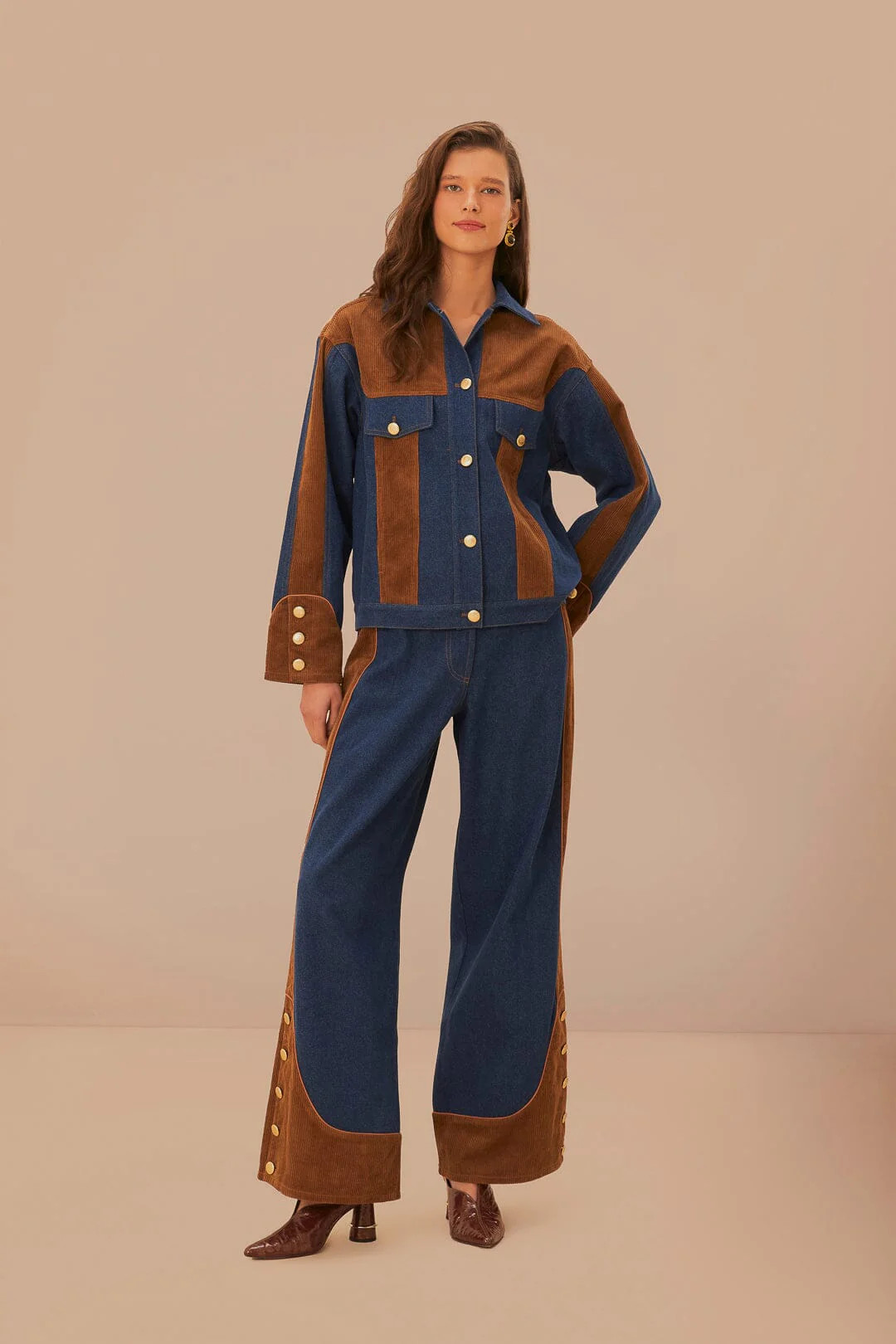Western Denim Wide Pants Low Waisted | FarmRio (US)