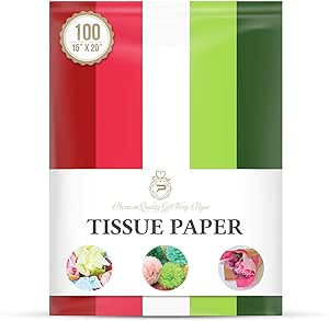 Christmas Theme Tissue Paper for Gift Wrapping (5 Assorted Colors), Packaging, Floral, Birthday, ... | Amazon (US)