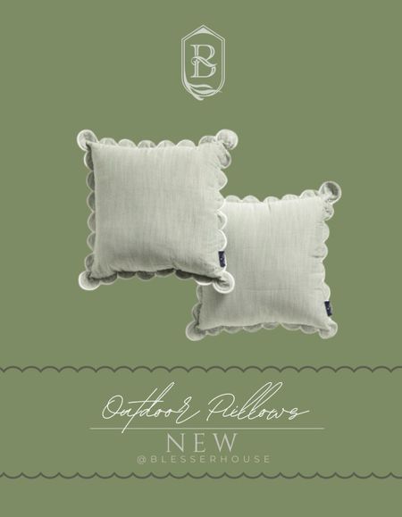 Adorable new scalloped outdoor pillows in sage green!

#LTKhome #LTKSeasonal