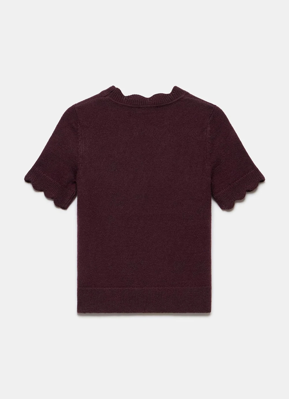 Burgundy Scallop Knit Top | Mint Velvet - US