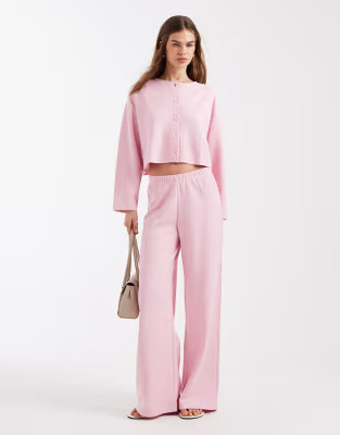 Miss Selfridge soft rib co-ord in pink | ASOS (Global)