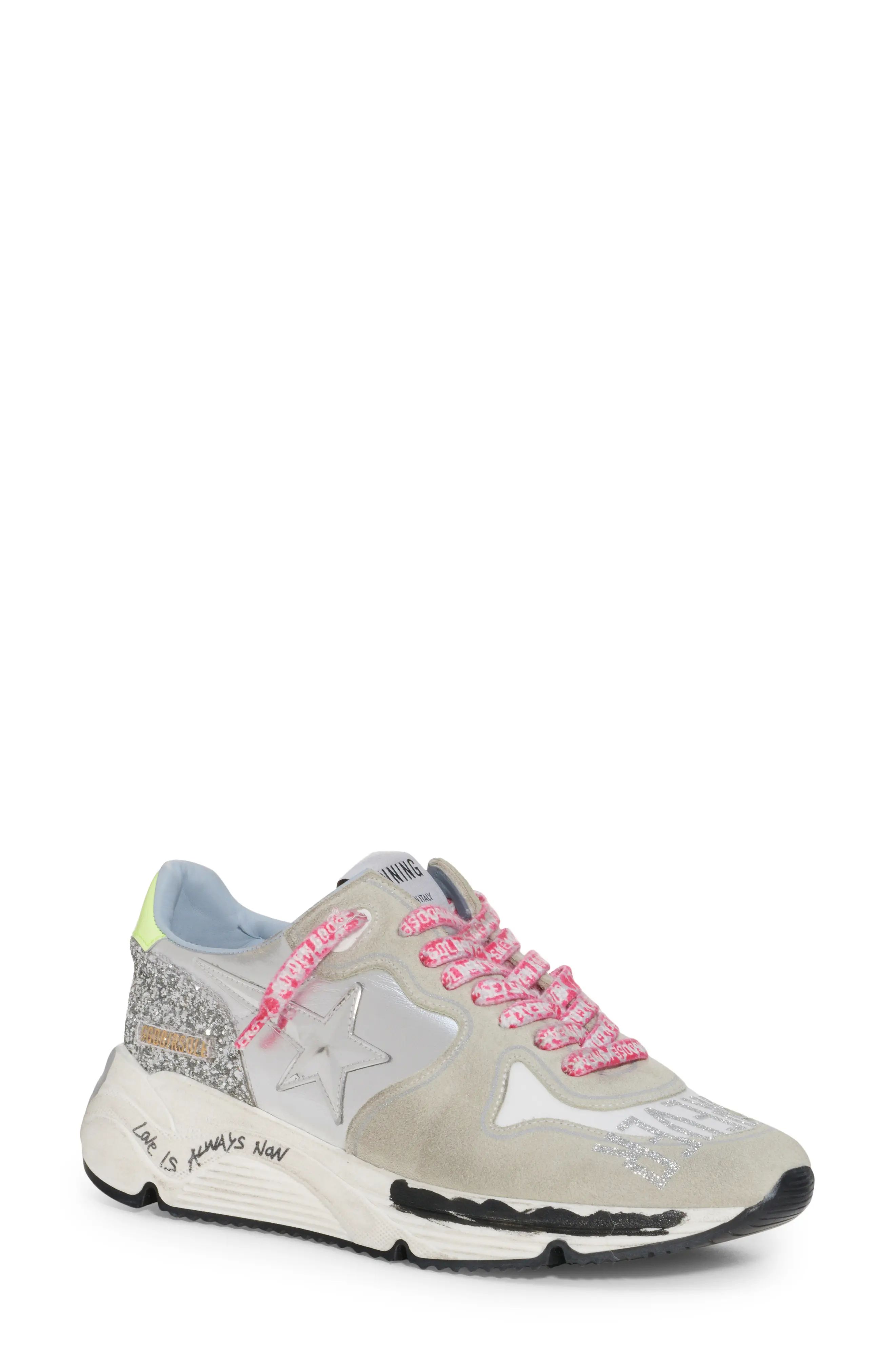 Golden Goose Running Sole Sneaker in Silver/Ice/White/Yellow at Nordstrom, Size 11Us | Nordstrom