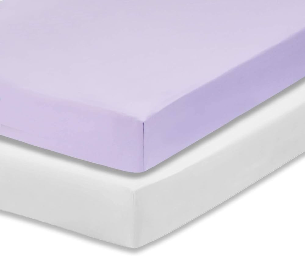 Amazon.com : Everyday Kids 2-Pack Fitted Crib Sheets, 100% Soft Breathable Microfiber Baby Sheet,... | Amazon (US)
