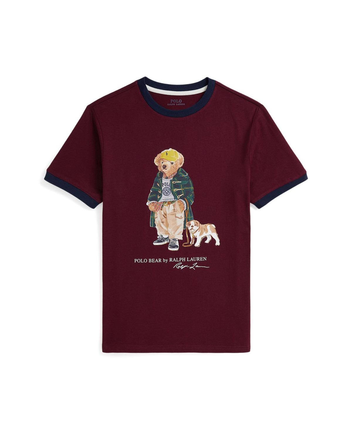 Polo Ralph Lauren Big Boys Polo Bear Cotton Ringer T-Shirt - Wine | Macy's