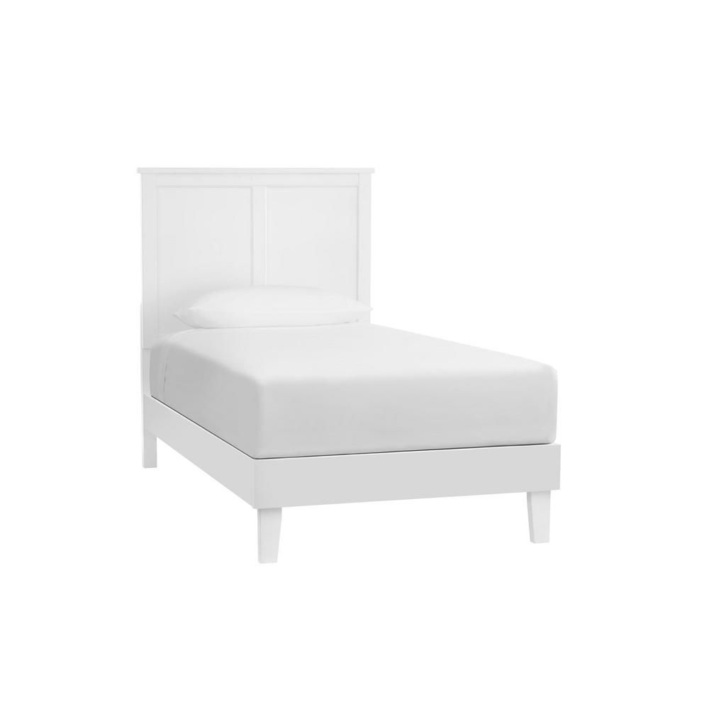StyleWell Granbury White Wood Twin Panel Bed (39.65 in. W x 48 in. H) | The Home Depot