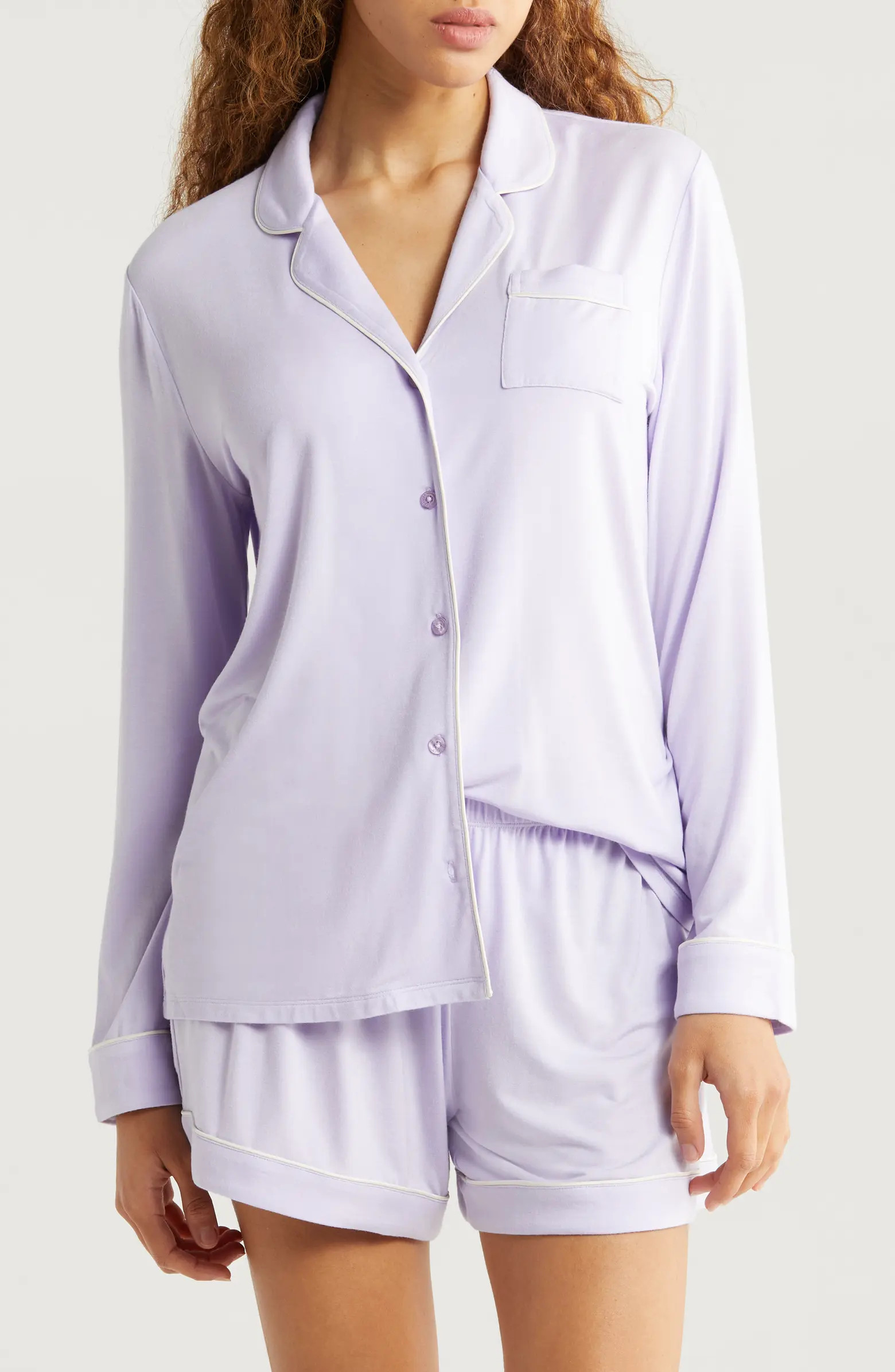 Moonlight Long Sleeve Stretch Modal Short Pajamas | Nordstrom