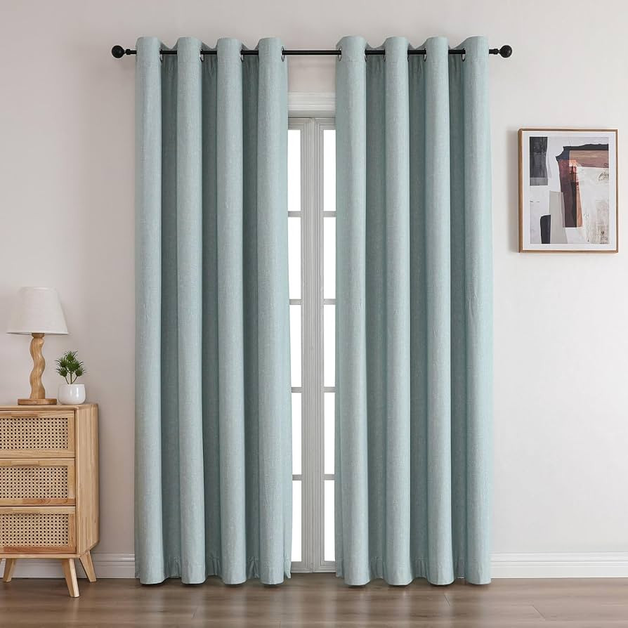 Airwill Blackout Curtains for Living Room - Room Darkening Window Curtains, Linen Look Thermal In... | Amazon (US)