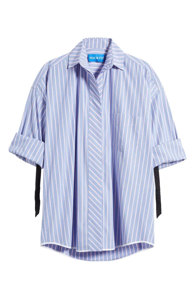 Breakfast Club Stripe Oversize Cotton Button-Up Shirt | Nordstrom