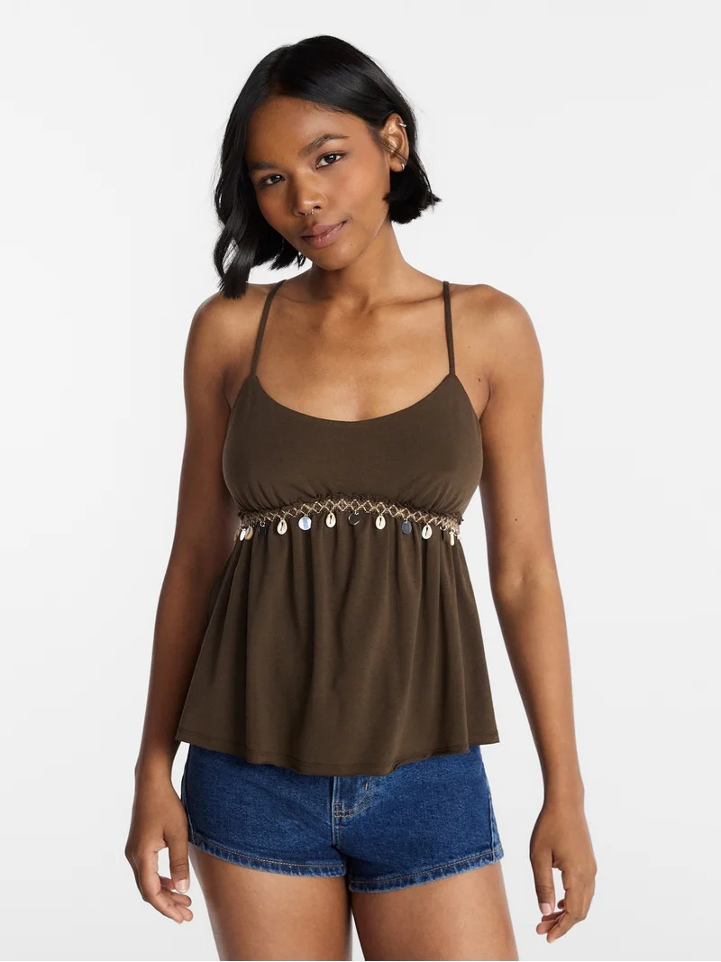 No Boundaries Shell Babydoll Cami, Women's XXS - XXL | Walmart (US)