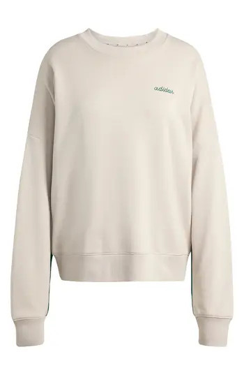 adidas French Terry Sweatshirt in Wonder Alumina/Green at Nordstrom Rack, Size X-Small | Nordstrom Rack