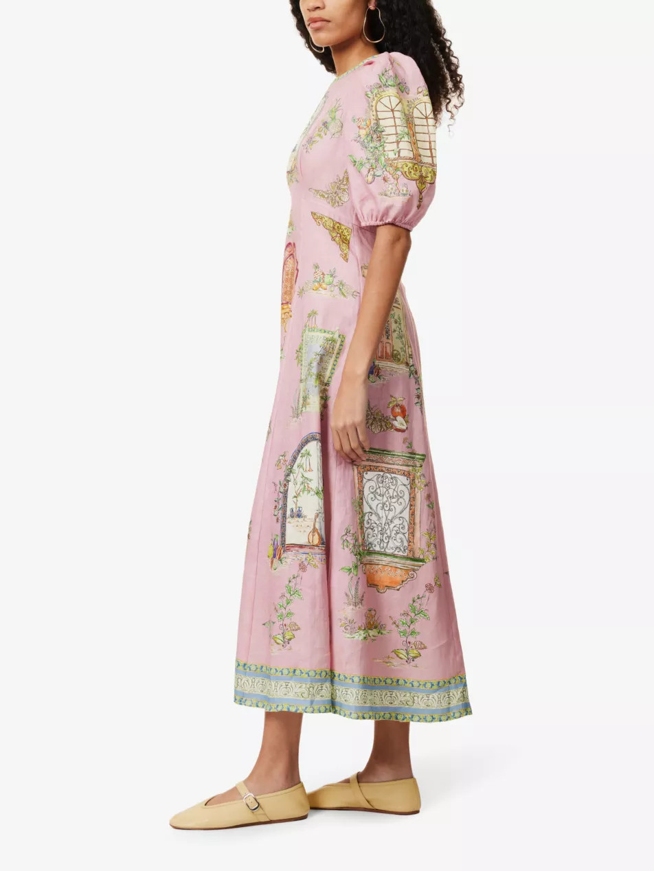 Monte short-sleeve linen midi dress | Selfridges