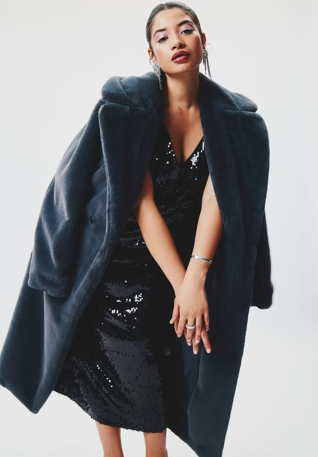 Faux Fur Long Coat | Eloquii