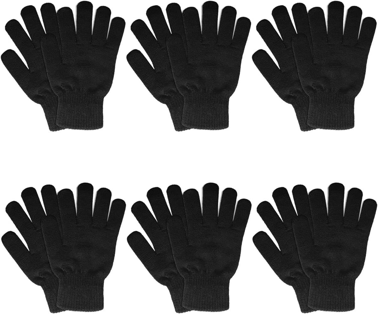 SILEDGN 6 Pairs Winter Gloves for Women Men's Warm Knit Gloves for Clod Weather Black Magic Glove... | Amazon (US)