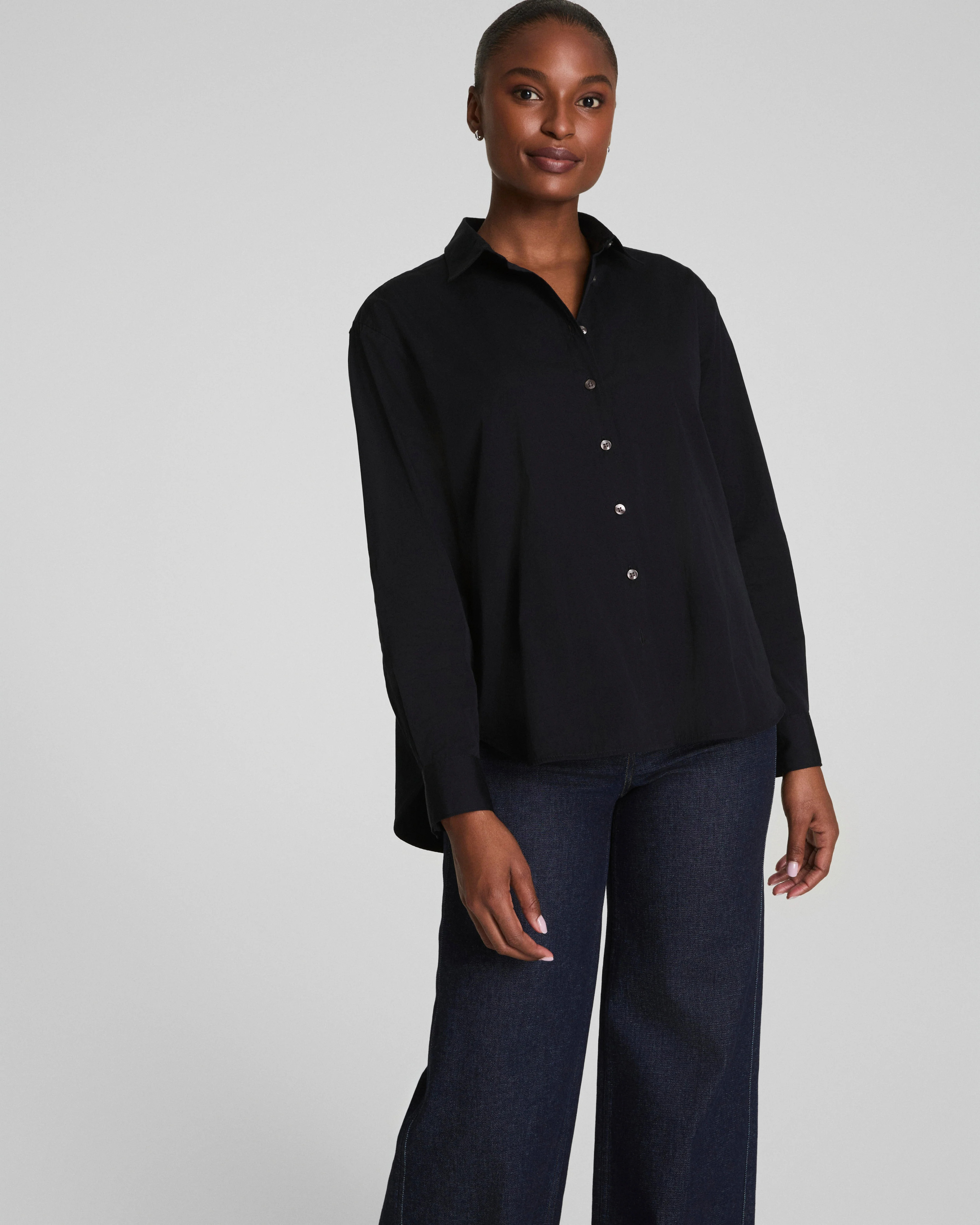 Oversized Poplin Button-Up Shirt | SPANX | Spanx