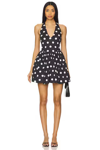 Lovers and Friends Deven Mini Dress in Black Polka Dot from Revolve.com | Revolve Clothing (Global)