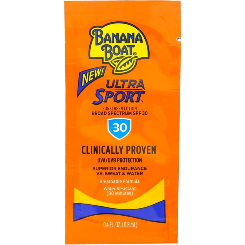 Banana Boat Sport Sunscreen, SPF 30 Protection lotion, Travel Packets, 0.4 Fl Oz (Pack of 24) | Amazon (US)