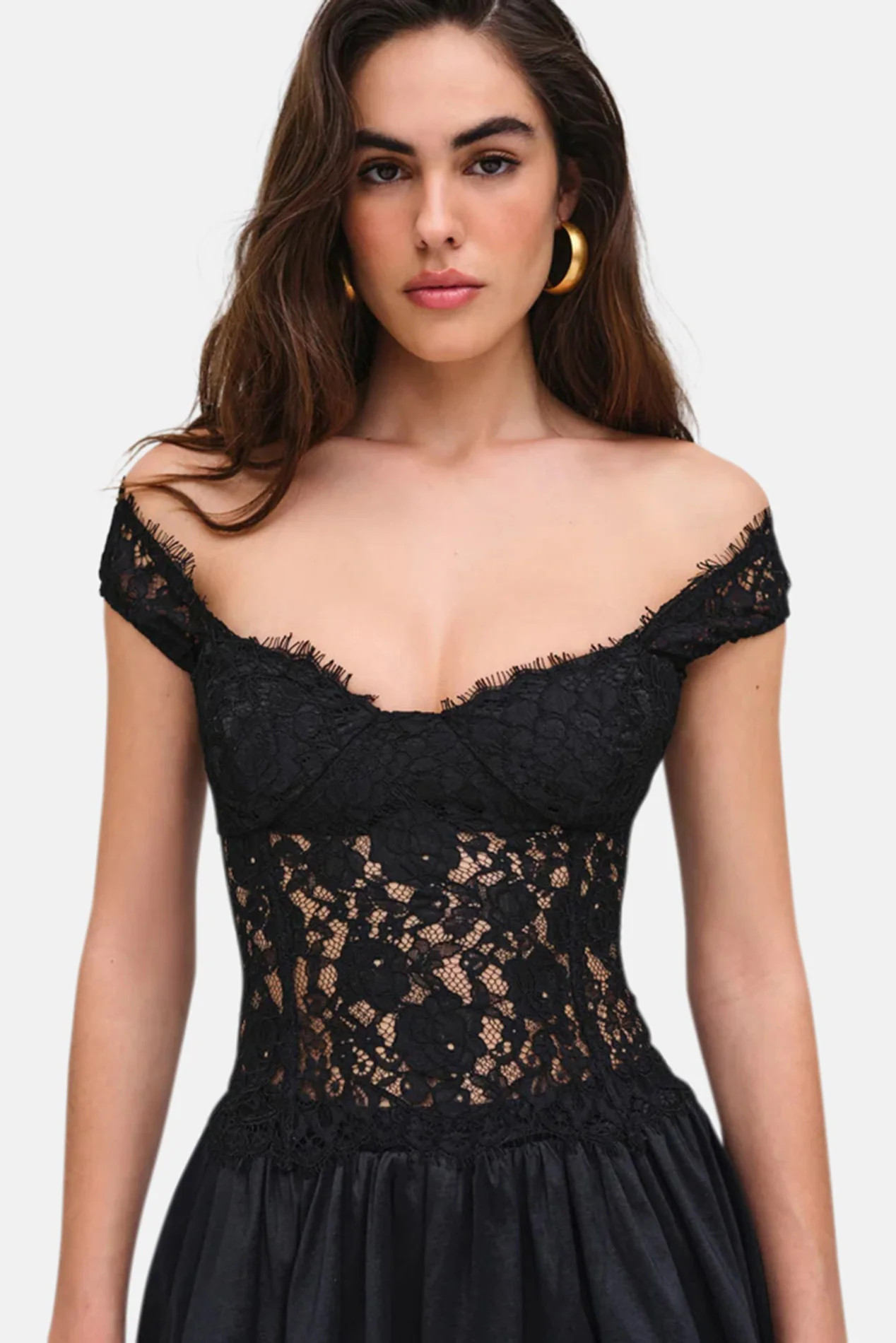 Waverly Lace Top Black | Blue & Cream
