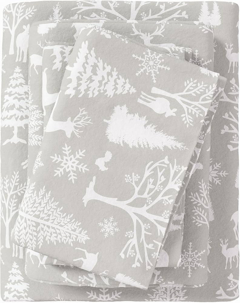 Flannel Sheet Set Queen Size - 100% Turkish Cotton, Double-Brushed, Printed Bed Sheets - Ultra-So... | Amazon (US)