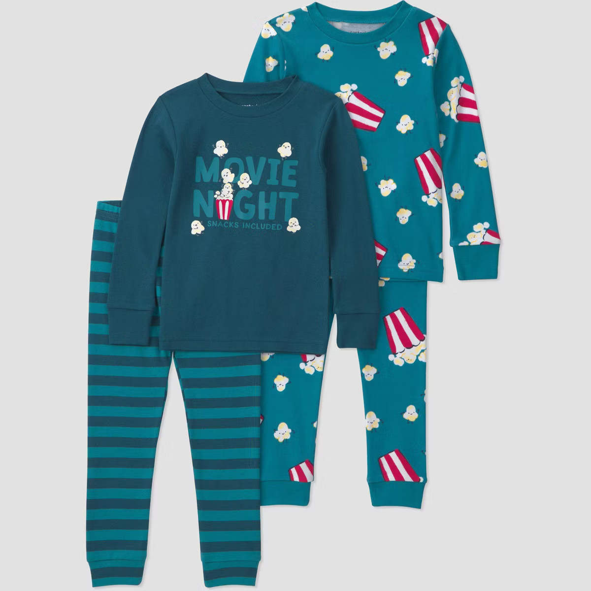 Carter's Just One You\u00ae Toddler Boys' 4pc Long Sleeve Cotton Snug Fit Movie Night Pajama Set ... | Target