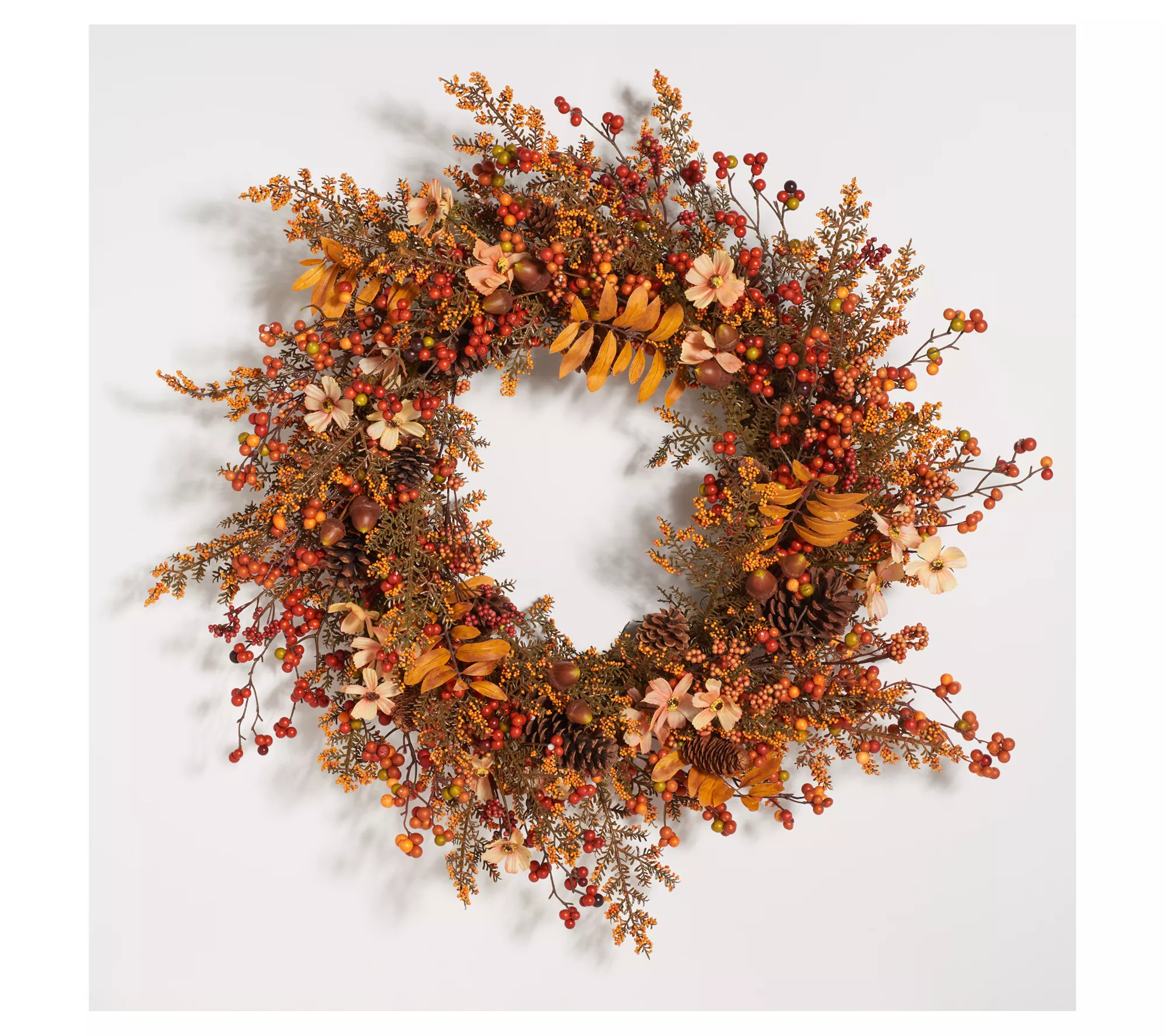 Safavieh Faux 32" Eucalyptus & Lotus Wreath wit h Pine Cones | QVC