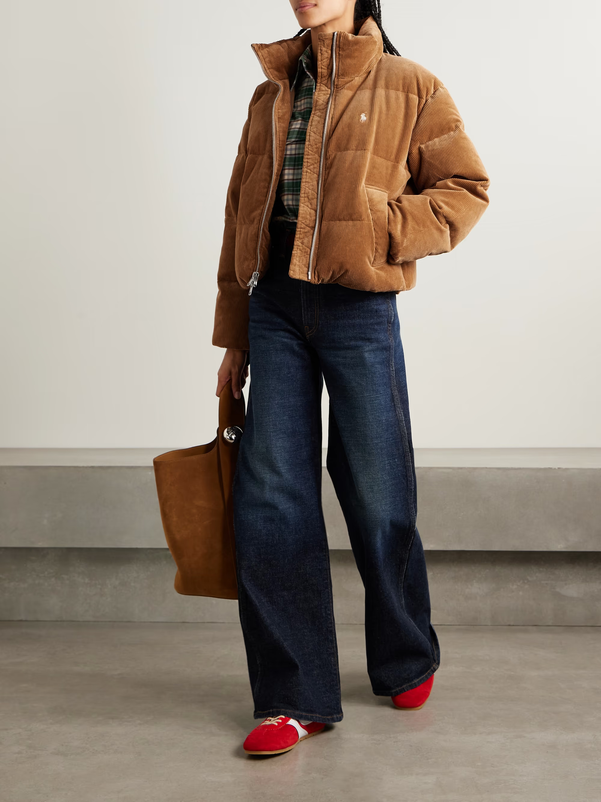 Embroidered quilted cotton-blend corduroy down jacket | NET-A-PORTER (UK & EU)