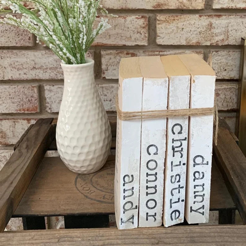 Personalized and Customized Stacks |  Farmhouse-style books | Vintage | Gift Ideas | Neutral Deco... | Etsy (Global)
