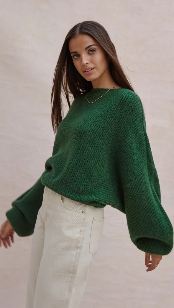 STEPHANIE SWEATER - FOREST GREEN | Charli