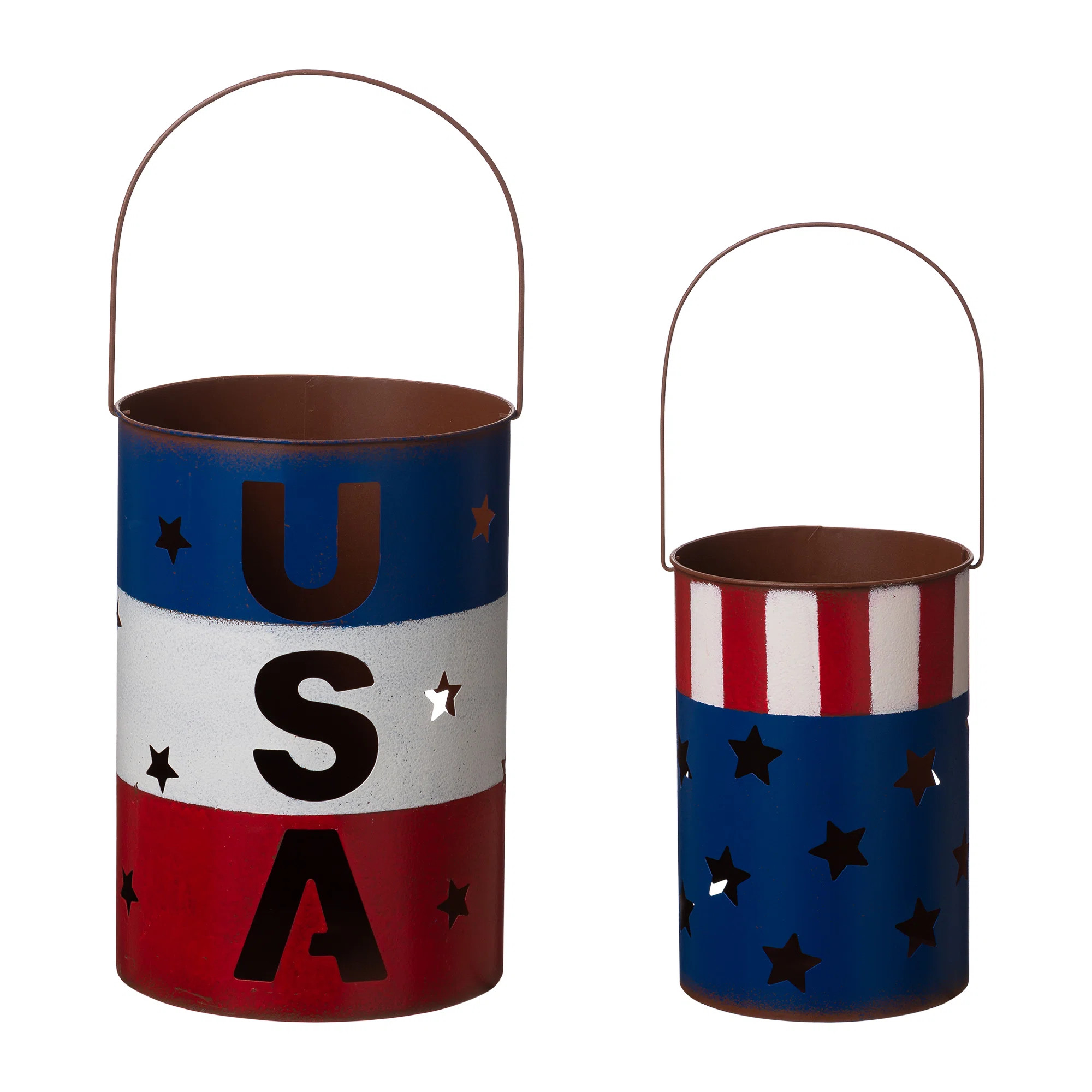 The Holiday Aisle® 2 Piece Metal Patriotic Lantern | Wayfair | Wayfair North America