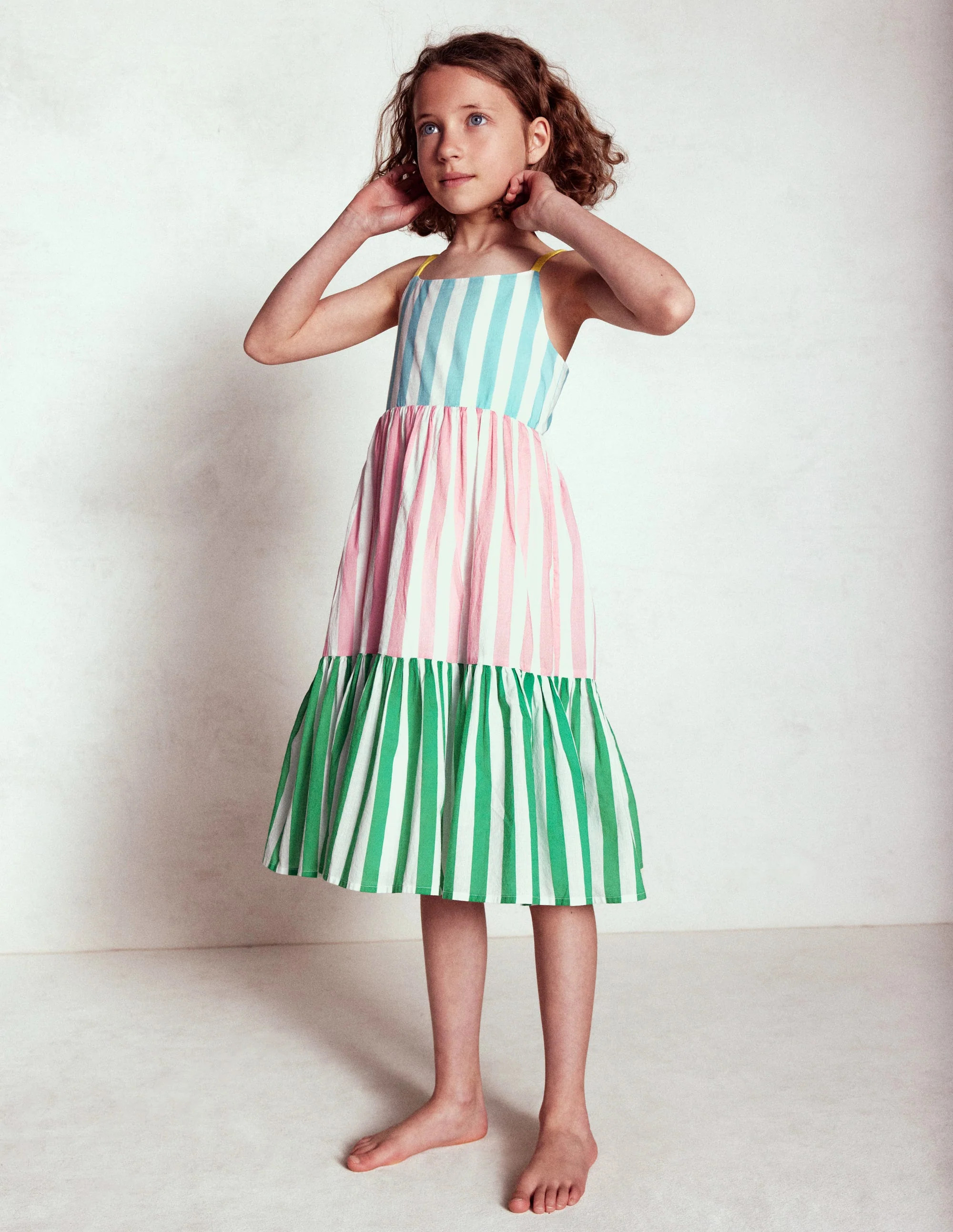 Aurelia Tiered Twirly Dress-Hotchpotch Stripe | Boden UK