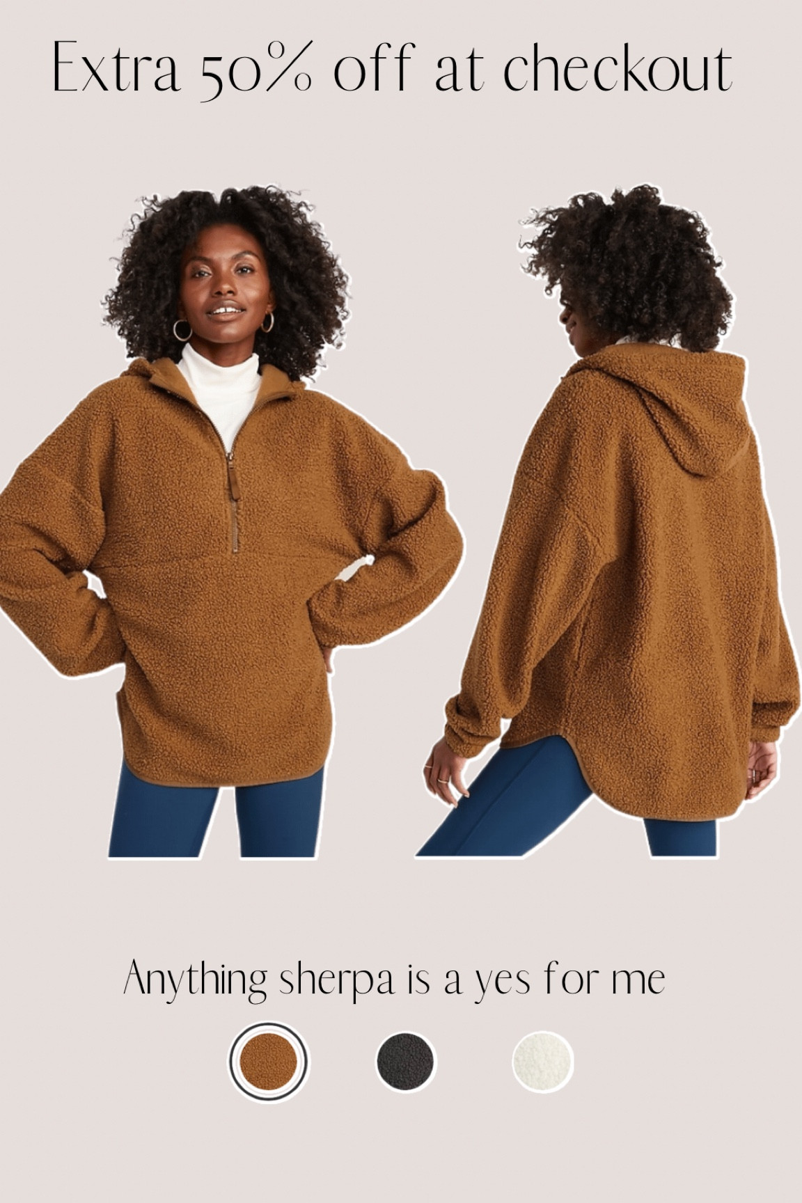 Cozy Sherpa Half-Zip Tunic Hoodie … curated on LTK