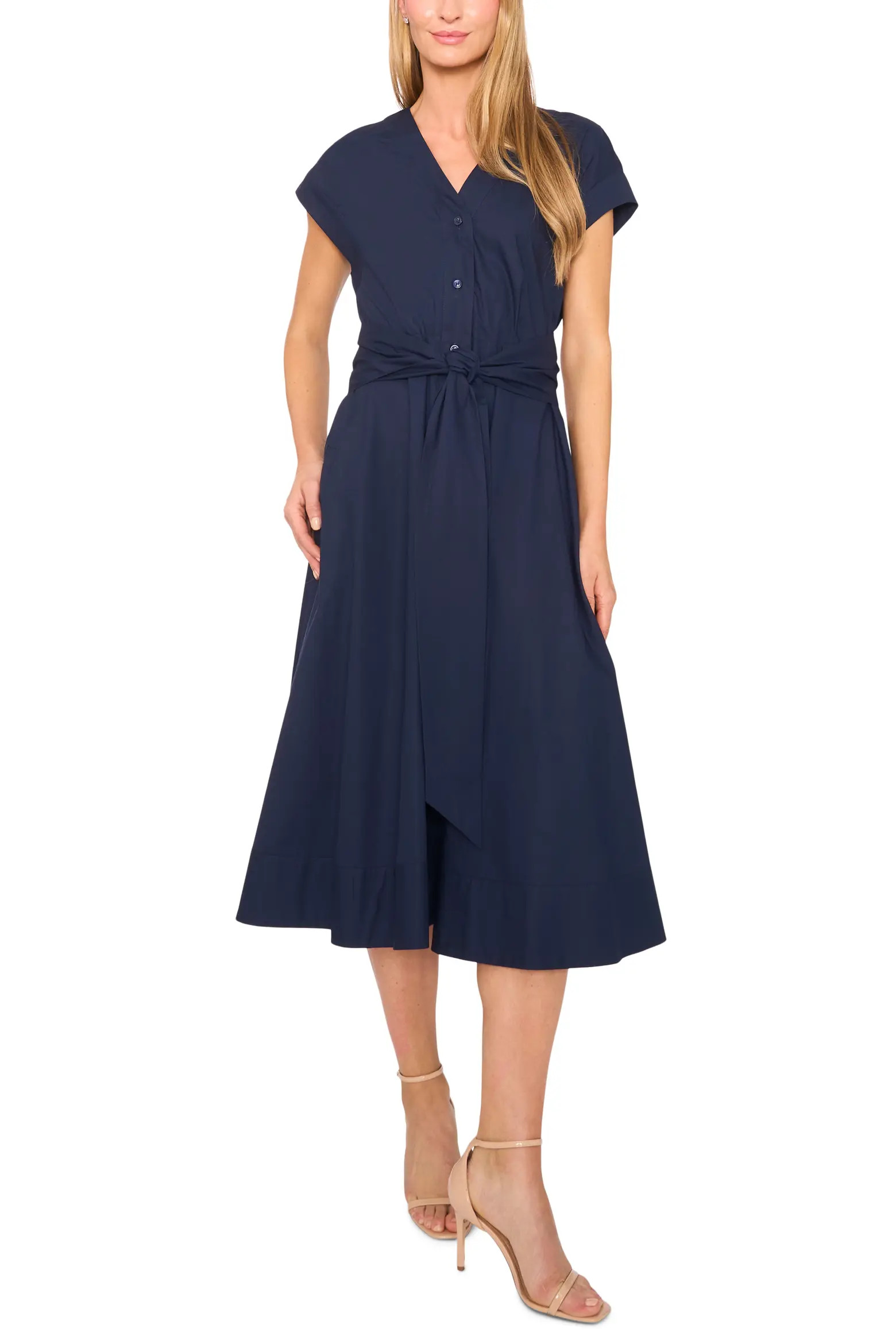 Tie Front A-Line Dress (Women) | Nordstrom | Nordstrom