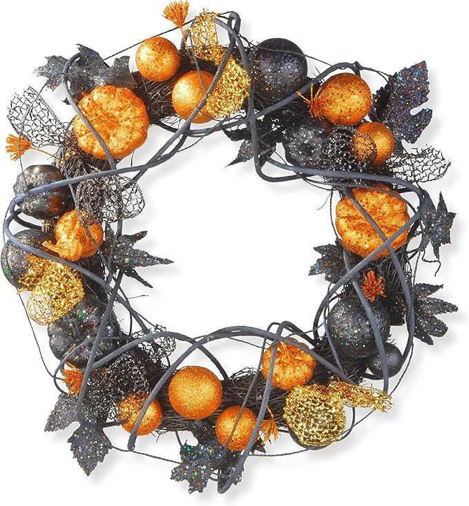 National Tree Company Artificial Halloween Wreath, Decorated with Multicolored Pumpkins, Gourds, ... | Amazon (US)