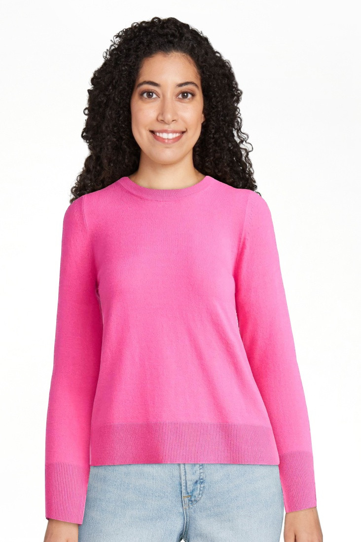 Free Assembly Suéter de Cuello Redondo de Hilo Acogedor con Mangas Largas para Mujer y Mujer Tal... | Walmart (US)